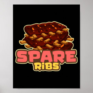 Herren BBQ-Spareribs-Barbecue-Grill-Raucherfleisch Poster