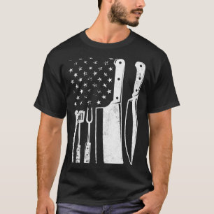 Herren BBQ USA Flagge patriotisch 4. Juli Meister T-Shirt