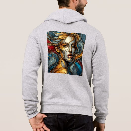 Herren Bella+Leinwand Full-Zip - Hartglas Art 2 Hoodie (Rückseite)