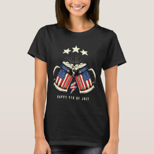 Herren Bier Amerikanische Flagge 4. Juli Männer Fr T-Shirt