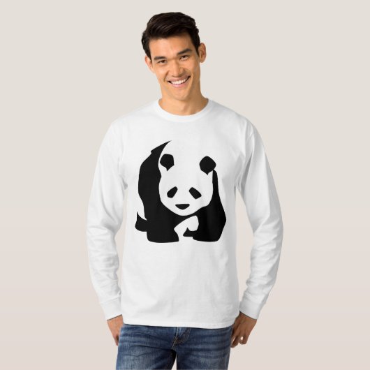 Herren BIG Panda Langärmeliger T - Shirt (Vorne ganz)