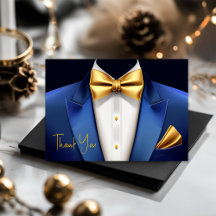 Herren Blau Gold Smoking Geburtstagsfeier
