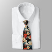 Herren-Blume-Muster Neck Tie Krawatte (Gebunden)