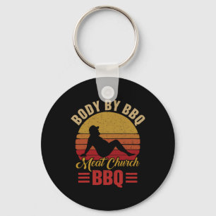 Herren Body By Bbq Vintage Meat Church Grilling Ba Schlüsselanhänger