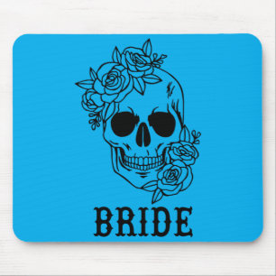 Herren Braut Bräutigam Floral Totenkopf Halloween  Mousepad