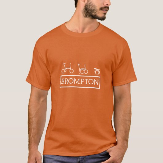 Herren Brompton Folding Bike Basic Orange T - Shir T-Shirt (Vorderseite)