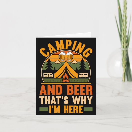 Herren Camping Bier Camp Leben Wald Camper Karte (Vorderseite)