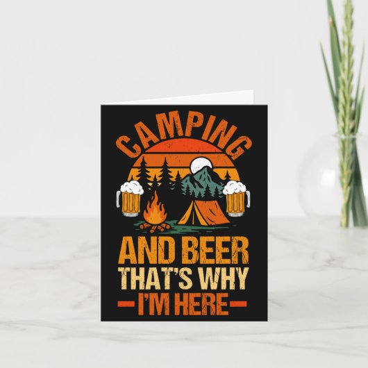 Herren Camping Bier Camp Leben Wald Camper Karte (Vorderseite)