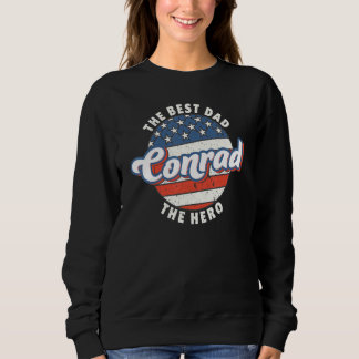 Herren Conrad Bester Vater Held US-Flagge Personal Sweatshirt