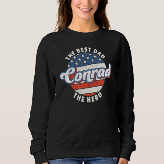 Herren Conrad Bester Vater Held US-Flagge Personal Sweatshirt (Vorderseite)