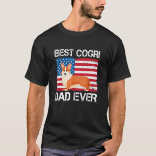 Herren Corgi Hund Papa Ever Amerikanische Flagge H T-Shirt