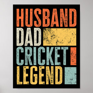 Herren Cricket Husnd Dad Legendärer Vater Bestes R Poster