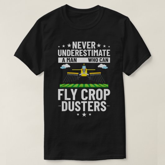 Herren Crop Dusting Flugzeug Rc Drohne Flugzeugpil T-Shirt (Design vorne)