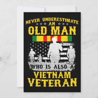 Herren Dad Opa Vietnam Veteran Vintage T-Shirt Män Einladung