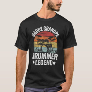 Herren Daddy Opa Drummer Legende Trommeln Vintage T-Shirt