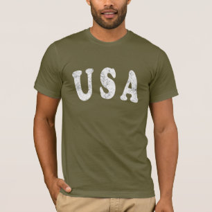 Herren Damen Vintage USA Buchstaben Druck Grafik T T-Shirt