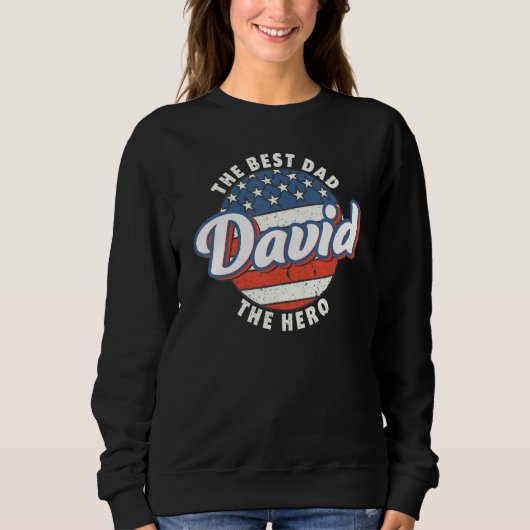 Herren David Bester Vater Held US-Flagge Personali Sweatshirt (Vorderseite)