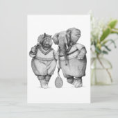 Herren des Hofes (B&W) Einladung (Stehend Vorderseite)