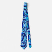 Herren Designer Blaue Krabben Krawatte (Vorderseite)