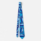 Herren Designer Blaue Krabben Krawatte (Rückseite)