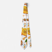 Herren Designer Krawatten Happy Oranges (Vorderseite)