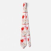 Herren Designer Krawatten Hund rote Herzen (Vorderseite)