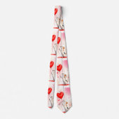 Herren Designer Krawatten Hund rote Herzen (Rückseite)