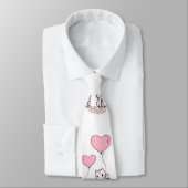 Herren Designer Krawatten Katze Rosa Herzen (Gebunden)