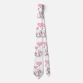 Herren Designer Krawatten Katze Rosa Herzen (Vorderseite)