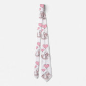 Herren Designer Krawatten Katze Rosa Herzen (Rückseite)
