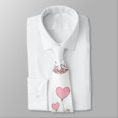 Herren Designer Krawatten Katze rosa Herzen (Gebunden)