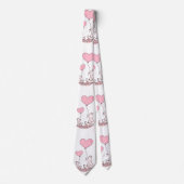 Herren Designer Krawatten Katze rosa Herzen (Vorderseite)