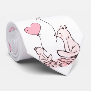 Herren Designer Krawatten Katze rosa Herzen