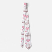 Herren Designer Krawatten Katze rosa Herzen (Rückseite)