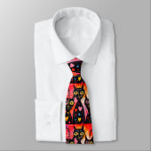 Herren Designer Krawatten Katze Rote Herzen (Gebunden)