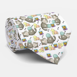 Herren Designer Krawatten Launische Katzen