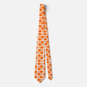 Herren Designer Krawatten Orange Quadrate (Vorderseite)