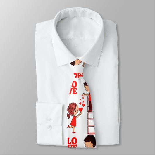 Herren Designer Krawatten Paar rote Herzen (Gebunden)