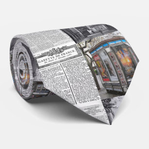 Herren Designer Krawatten Paris Frankreich Zeitung