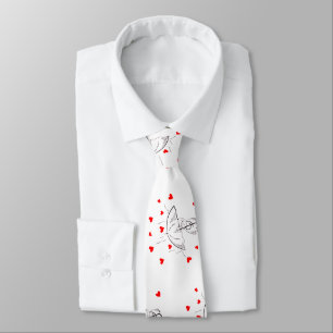 Herren Designer Krawatten Regenschirm Rote Herzen