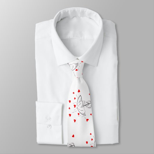Herren Designer Krawatten Regenschirm Rote Herzen (Gebunden)