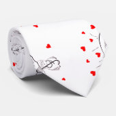 Herren Designer Krawatten Regenschirm Rote Herzen (Gerollt)