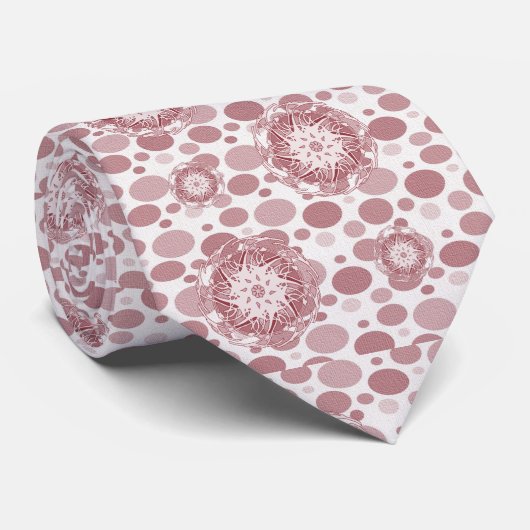 Herren Designer Krawatten Rote Kreise (Gerollt)
