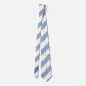 Herren Designer Krawatten Stylisch Blau & Weiß ges (Rückseite)