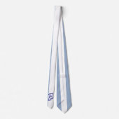 Herren Designer Krawatten Stylisch Blau & Weiß ges (Rückseite)