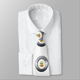 Herren Designer Silber Honigbiene Hummel Krawatte