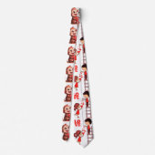 Herren Designer Ties Monkey Red Hearts Krawatte (Rückseite)