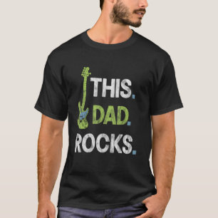 Herren Dieser Papa Rockt Lustige Vintage-Gitarre f T-Shirt