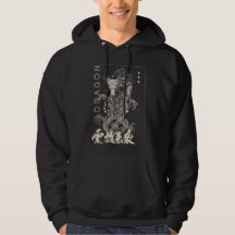 Herren-Drachen-Grafik-Kapuzenpullover Streetwear S