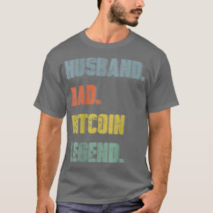 Herren Ehemann Vater Bitcoin Legende Vintage Vater T-Shirt